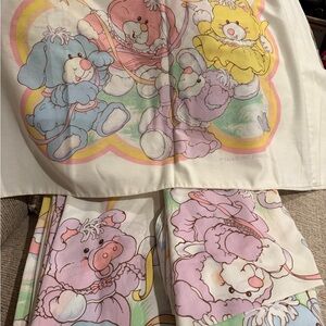 Vintage 1987 Puffalumps Twin Sheet Set Fisher Price Pastel 80s Bedding